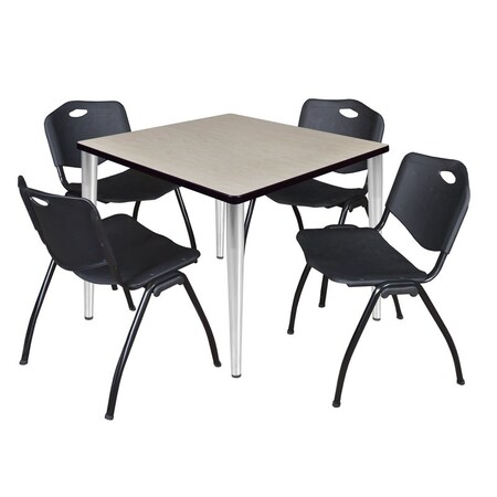 Regency Kahlo Square Table & Chair Sets, 36 W, 36 L, 29 H, Wood, Metal, Plastic Top, Maple TPL3636PLCM47BK